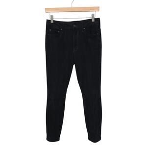 Mother High Waisted Looker Jeans Size 26 Black Faux Suede Tricks Of The Trade